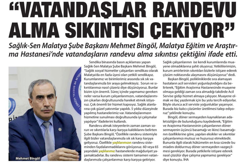 "Vatandaşlar Randevu Almakta Sıkıntı Çekiyor"