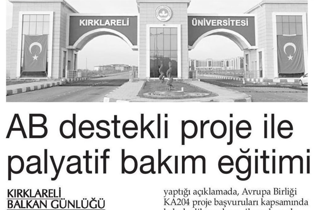 "AB destekli proje ile palyatif bakım eğitimi"
