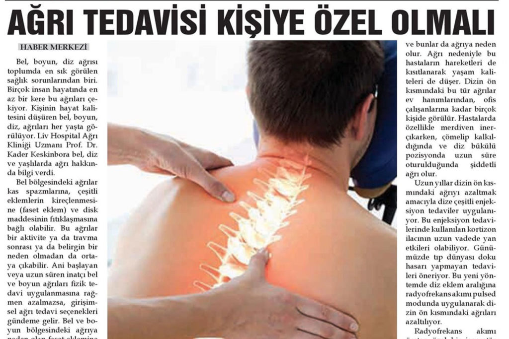 Ağrı Tedavisi Kişiye Özel Olmalı