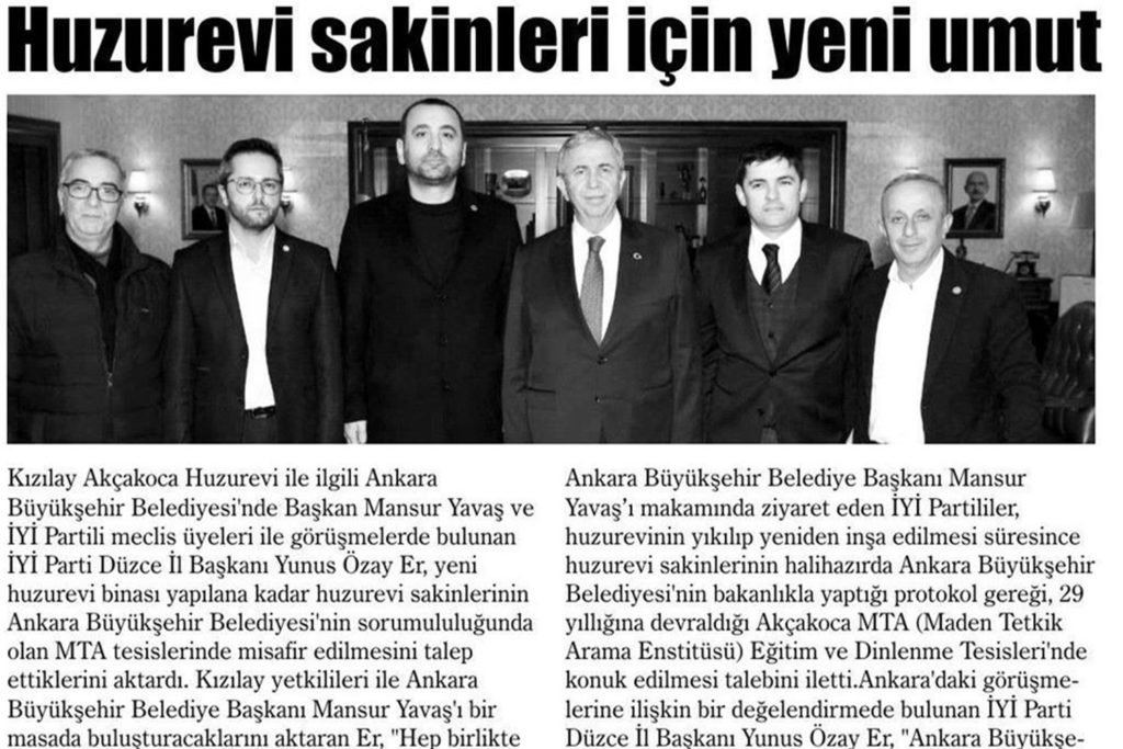 Huzurevi Sakinleri için Yeni Umut