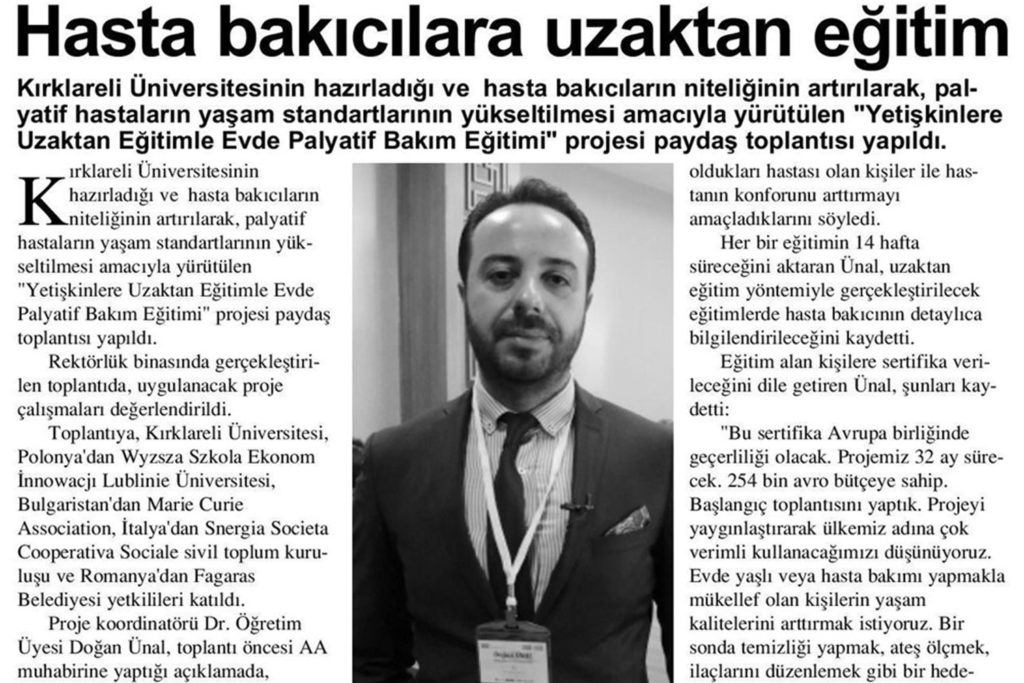 Hasta Bakıcılara Uzaktan Eğitim