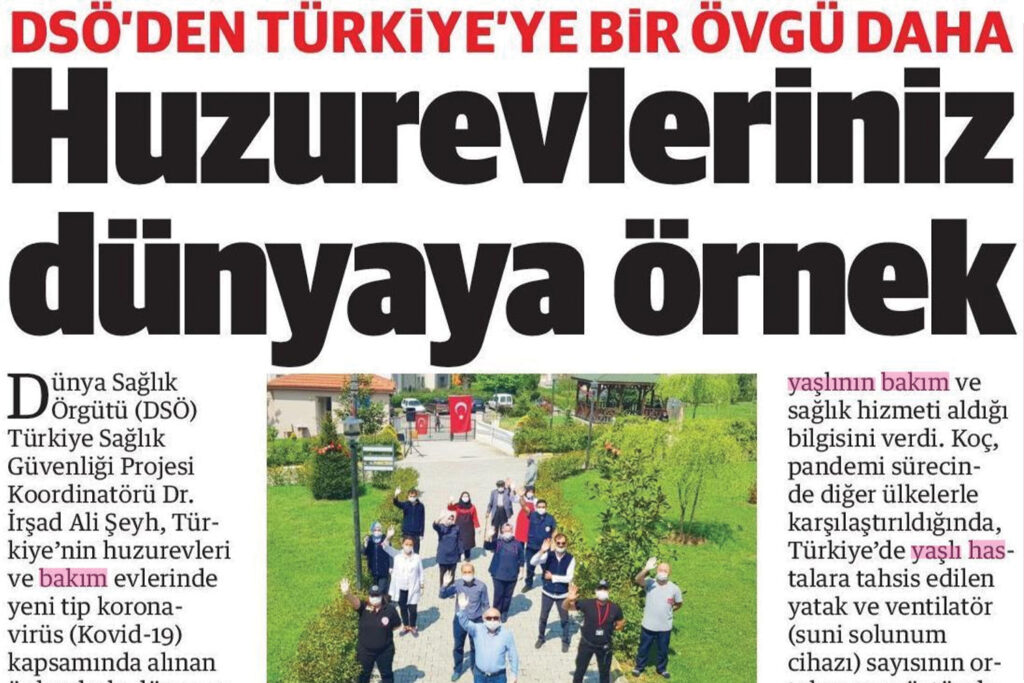 Huzurevleriniz Dünyaya Örnek