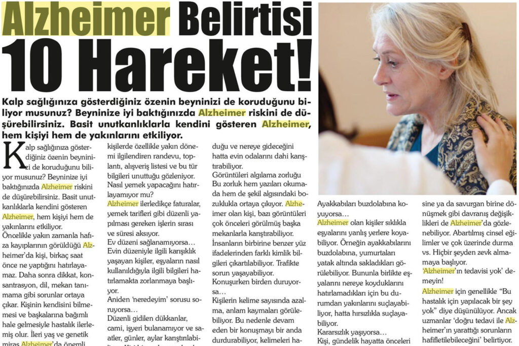 Alzheimer Belirtisi 10 Hareket