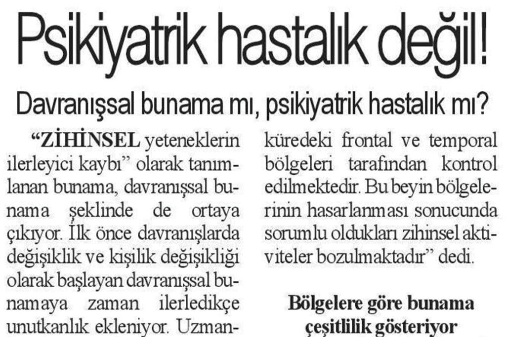 Psikiyatrik Hastalık Değil
