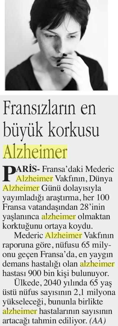 Fransızların En Büyük Korkusu Alzheimer
